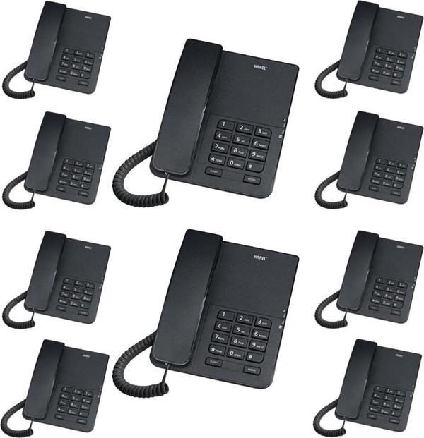 Karel 10 Adet Siyah Tm140 Masaüstü Ofis Telefon Seti - Image 1
