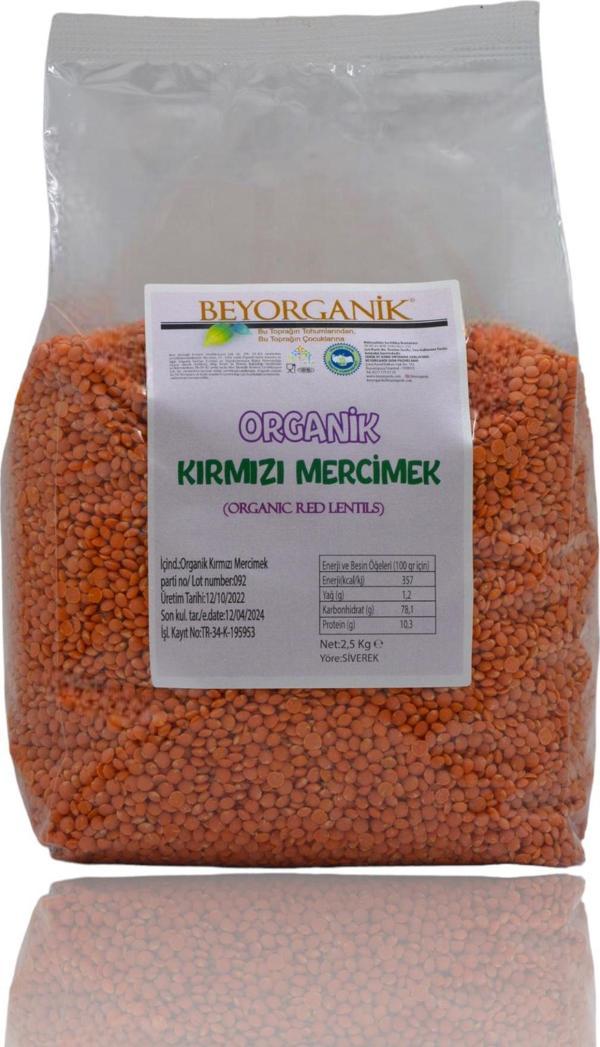 ORGANİK Kırmızı Mercimek 2,5kg (Pestisit ve Aflatoksin Analizli) - Image 1