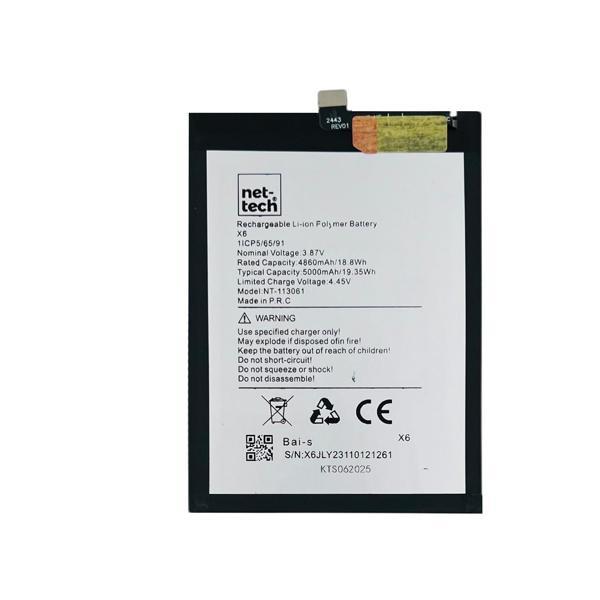 Teknonet Omix X6 Uyumlu Nettech 5000 MAh Batarya NT-113061 - Image 1