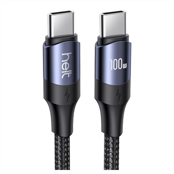 Helt HT-DC15 100W PD İp Örgü 120 Cm Type-C To Type-C Şarj ve Data Kablosu NT-31293 - Image 1