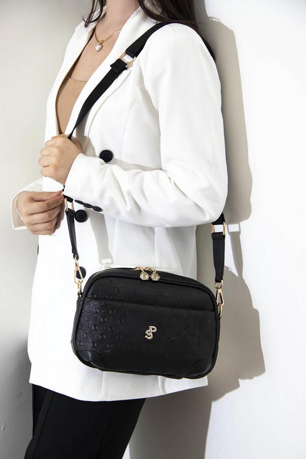 Silver & Polo Kadın Çapraz Çanta 1094-42339  Silver Polo ÇAPRAZ BAYAN ÇANTASI M46 SİYAH-MAT SİYAH - Image 1