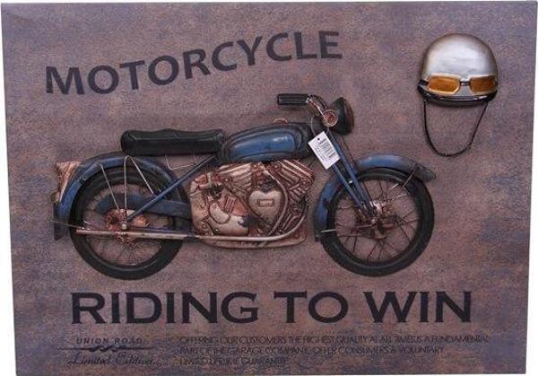 Motorsiklet Temalı Tablo Pano Dekoratif Vintage Ev Ofis Hediyelik - Image 1