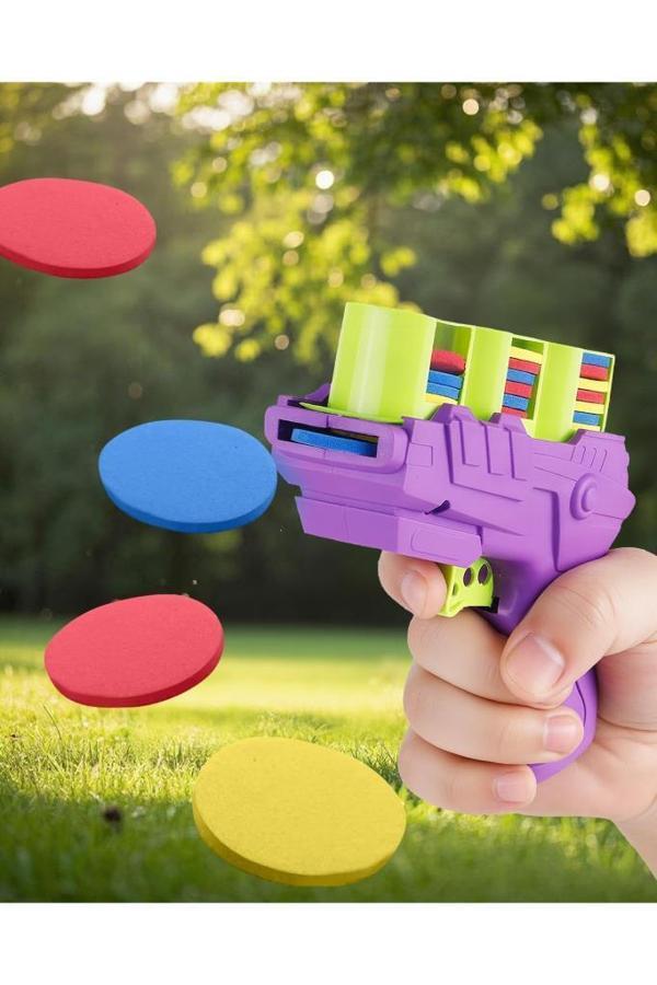 25 Köpük Disk Atan Oyuncak Tabanca Kedi Köpek EVA Frizbi Atan Çocuk Oyun Tabancası Yumuşak Kurşun - Image 1