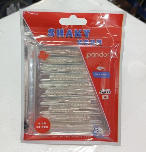 Pandora Shaky LRF Silicon 5cm 10'lu Renk: White Glitter - Image 1