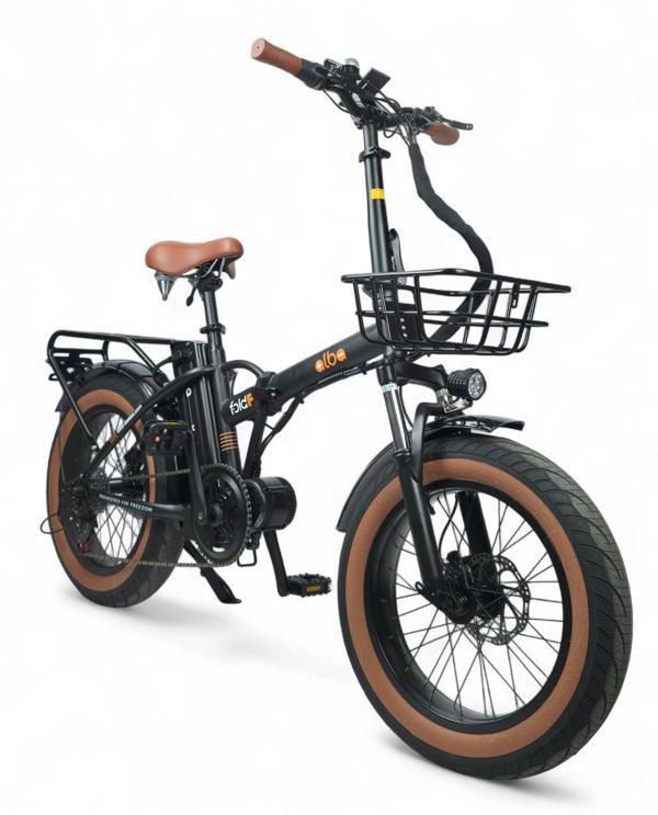 Alba Fold F Premium 750Watt Mid Motor 48V 16Ah(768Wh) Elektrikli Bisiklet Siyah Zırhlı lastik Hd Fren - Image 1