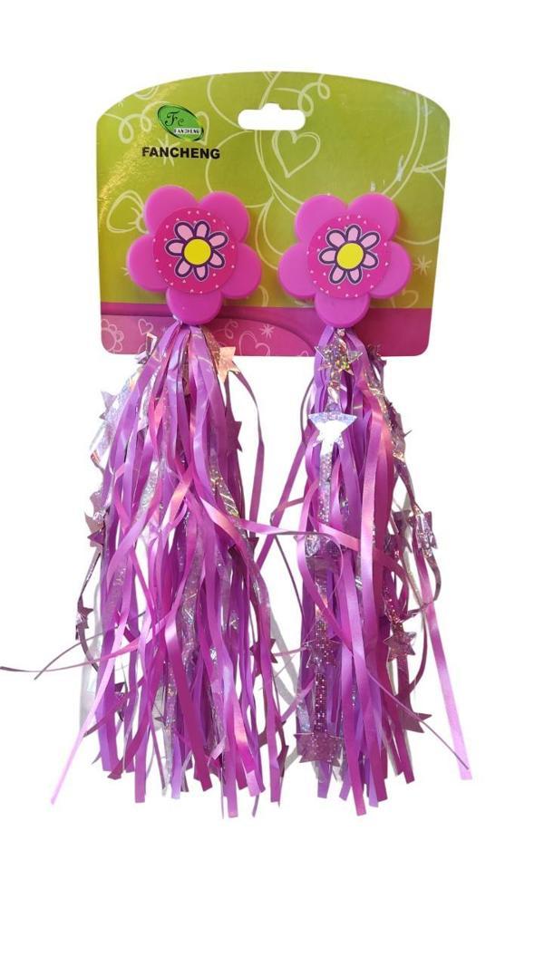 Sarissa Yıldızlı Çocuk Bisiklet Elcik Püskülü 1. Kalite Bisiklet Süsü Pembe - Image 1