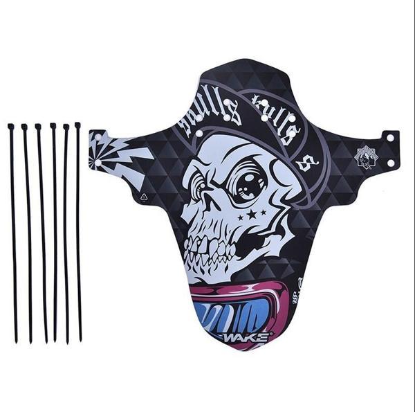Wake Mtb Bisiklet Çamurluk Trekking Ön Veya Arkaya Takılabilir 4 Adet Cırt Kelepçe Hediyeli Skulls Kurukafa - Image 1