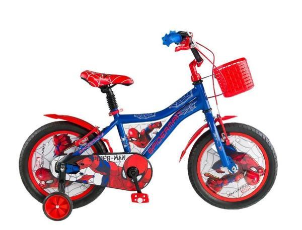 Kron Spider Man Lisanslı 12 Jant Çocuk Bisiklet Sepetli Mavi Kırmızı 3-6 Yaş Erkek Çocuk Bisikleti - Image 1