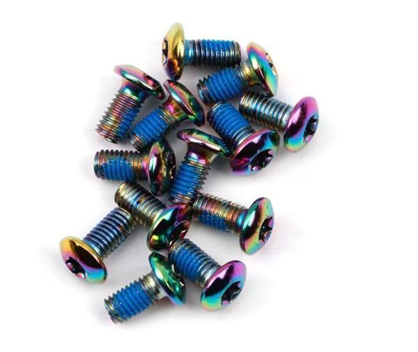 PRO Bisiklet Scooter Fren Disk Vidası Rotor Civatası 6 Vida MTB Rotor Vidası 12li Paket Rainbow - Image 1