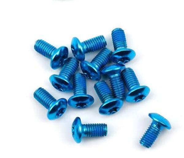 PRO Bisiklet Scooter Fren Disk Vidası Rotor Civatası 6 Vida MTB Rotor Vidası 12li Paket Mavi Renk - Image 1