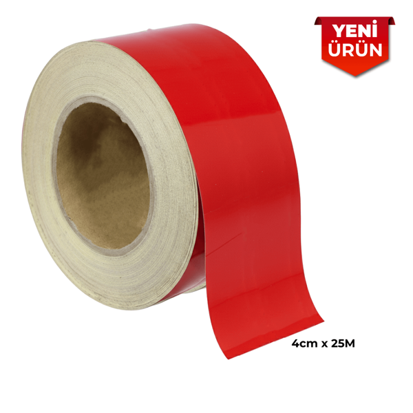Reflektif Fosforlu Şerit Bant, Düz Reflekte İkaz Bandı 4cm x 25M - Image 1