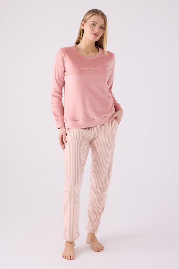 Pierre Cardin Kadın Kadife Uzun Kollu Pijama Takımı - Image 1
