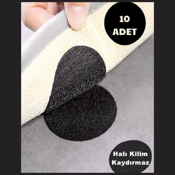 Mucit Home  Halı Kilim Koltuk Örtüsü Kaydırmaz Sabitleyici Cırt Yıkanabilir Kendinden Yapışkanlı Ped 10 ADET - Image 1