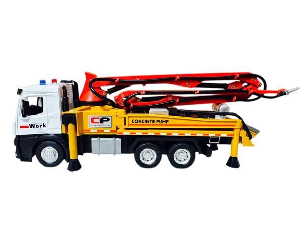 Metal Kabinli Sürtmeli Sesli ve Işıklı Beton Pompası Kamyon Oyuncak Beton Pompası - Image 1