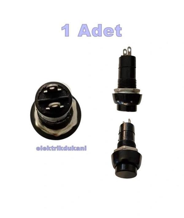 ENDER Plastik SİYAH Yuvarlak Yaylı Buton Anahtar 12mm - Image 1