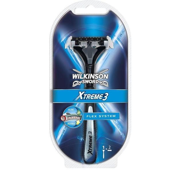 Wilkinson Xtreme 3 - Sistem Tıraş Bıçağı Sapı + 2 Yedek Başlık - Image 1