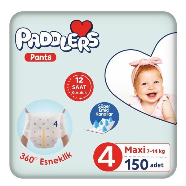 Paddlers Külot Bebek Bezi 4 Numara Maxi 150 Adet (7-14 Kg) Ekstra Aylık Paket - Image 1