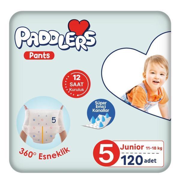 Paddlers Külot Bebek Bezi 5 Numara Junior 120 Adet (11-18 Kg) Ekstra Aylık Paket - Image 1