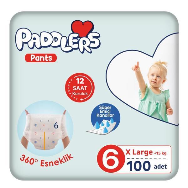Paddlers Külot Bebek Bezi 6 Numara X-Large 100 Adet (15+Kg) Ekstra Aylık Paket - Image 1