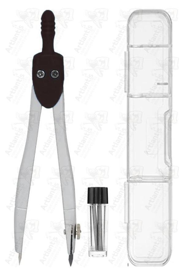 Renkli Metal Pergel 1 Adet Teknik Çizim Pergeli Matematik Geometri Pergel Yedek Uçlu Plastik Kutulu - Image 1