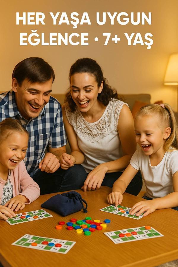 Lüks Tombala Seti 1.6 mm Kalın Büyük Taşlı • Aile Boyu Eğlencelik Tam Set Oyun • 7+ Yaş Kaliteli Kartlar - Image 1