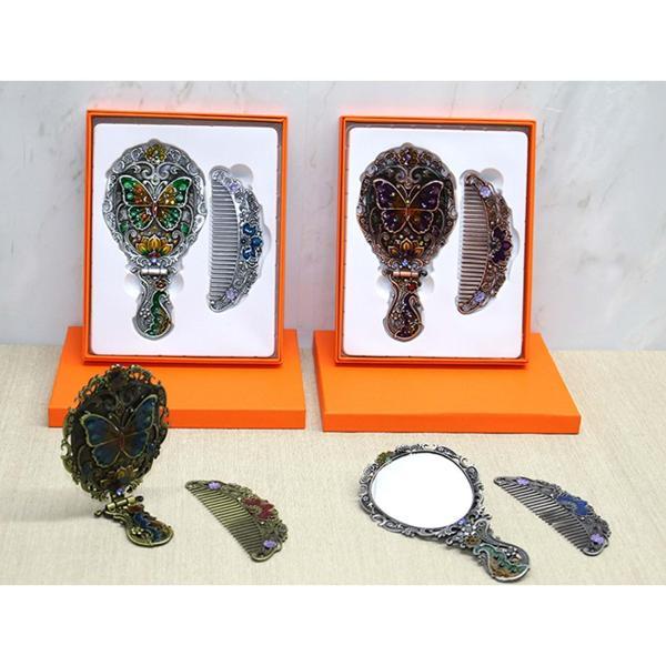 Kelebek Katlanabilir Ayna Ve Tarak Seti Orta Boy - Image 1