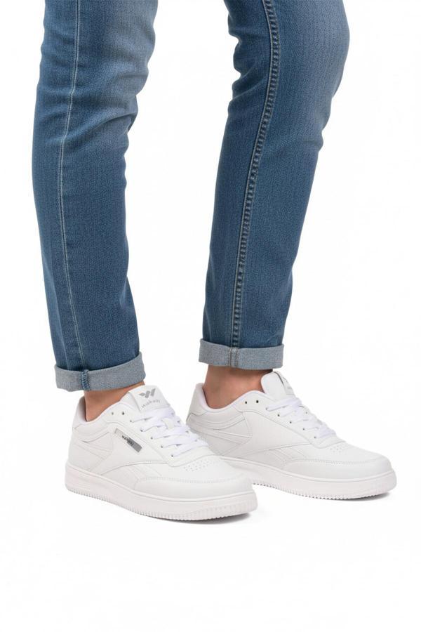 Beyaz Bağcıklı Hafif Cilt Erkek Spor Ayakkabı Marlow M - Image 1