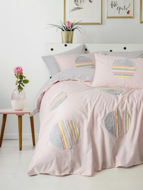 Cotton Box Puff Nakışlı Çift Kişilik Nevresim Takımı Tuft Gri - Image 1