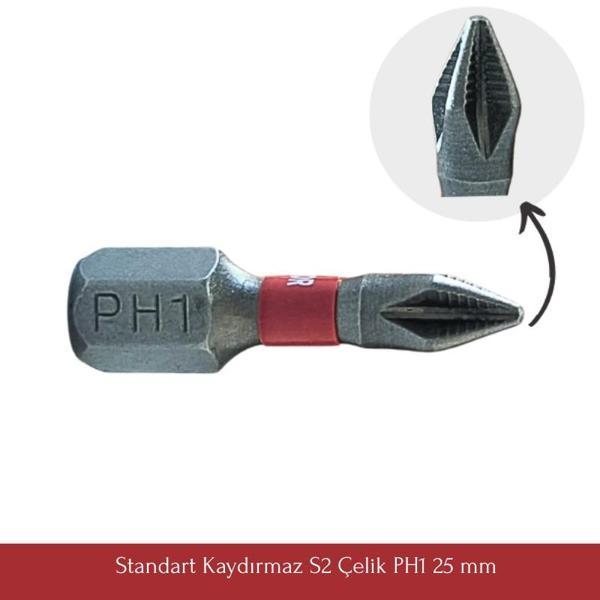 Vandor Anti Slip Bit Kaydırmaz Bits S2 Yüksek Kalite Çelik PH1-25 ( 1 ADET ) - Image 1