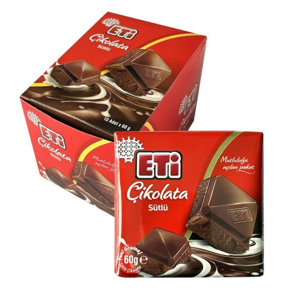 Eti Çikolata Sütlü Kare 60 gr x 10 Adet - Image 1
