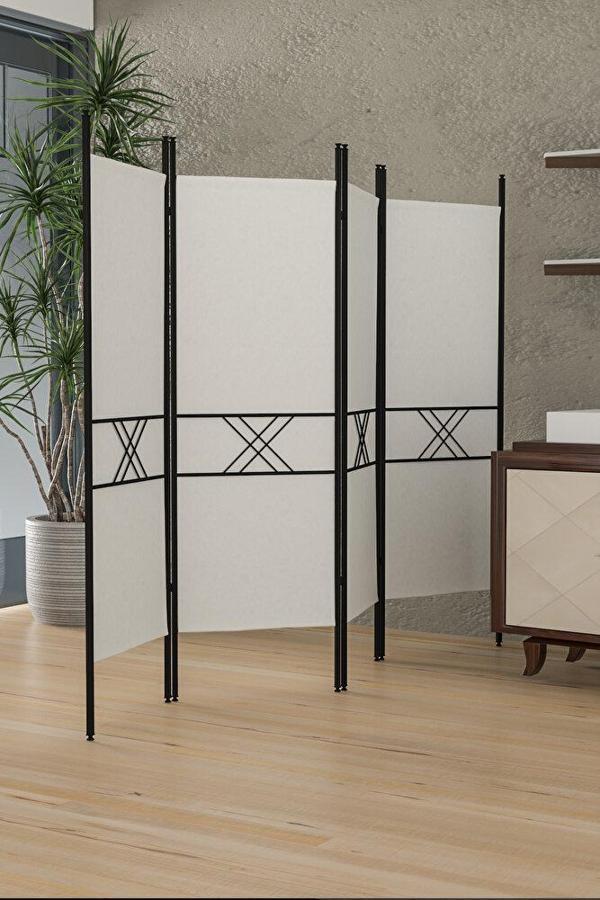 4 KANATLI BEYAZ PARAVAN 1444B - Image 1