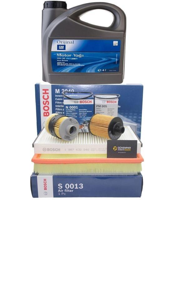 Dexos2 5W-30  Dpf li 4LT 2023 Ü.t +Bosch Opel Astra J 1.3 Cdti Filtre Bakım Seti 2009-2015 - Image 1