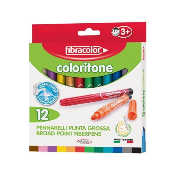 Supertrend Coloritone Kalın Uçlu Keçeli Kalem 12 Renk - Image 1
