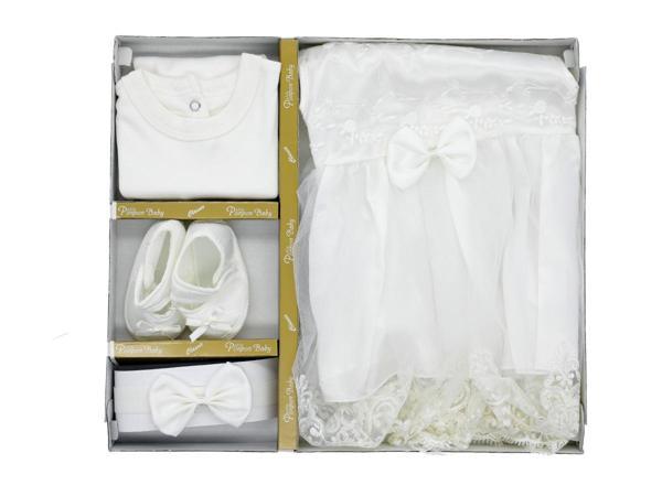 BEL FİYONKLU FİSTOLU MEVLÜT TAKIM - PNN136-Ekru-0 - 3 Ay Ekru - Image 1