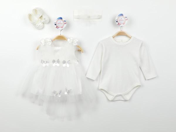 KELEBEK İNCİLİ KIZ MEVLÜT TAKIM - PNN179-Beyaz-0 - 3 Ay BEYAZ - Image 1