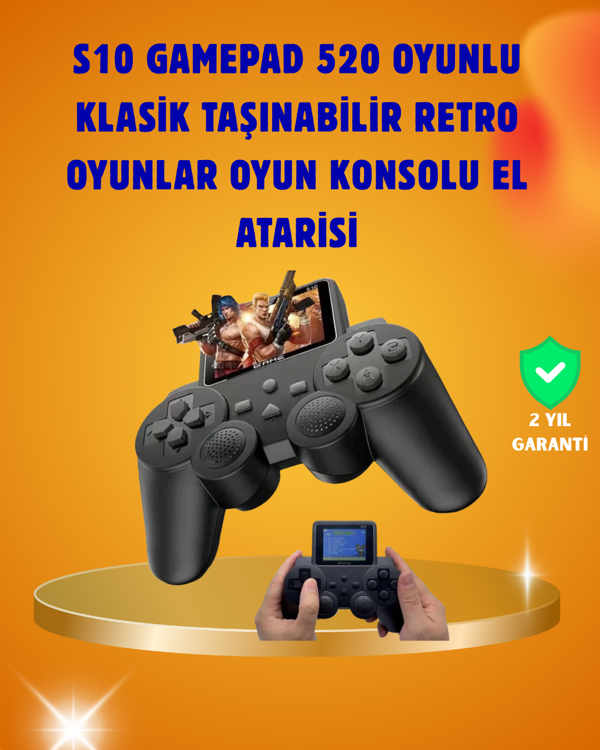 Çocuklar ve Yetişkinler İçin Uygun 500 Oyunlu Taşınabilir Mini Retro El Konsolu - Image 1