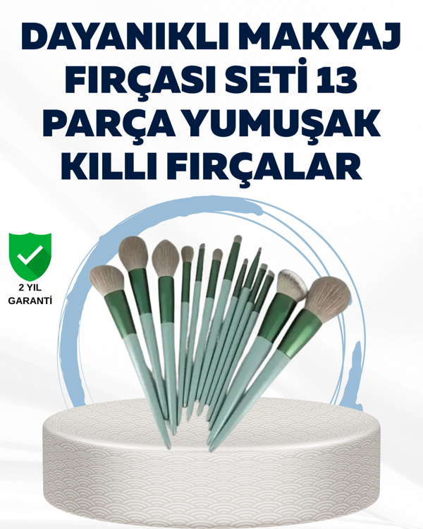 Profesyonel Kullanıma Uygun 13 Parça Makyaj Fırçası Takımı Fiber Kıllı - Image 1