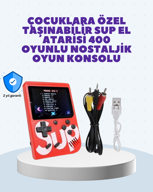 Şarjlı Taşınabilir El Oyun Konsolu 400 Oyun - Image 1