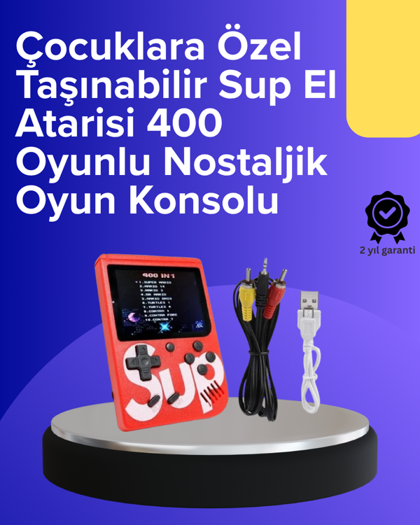 Çocuklar İçin 400 Retro Oyunlu Konsol - Image 1