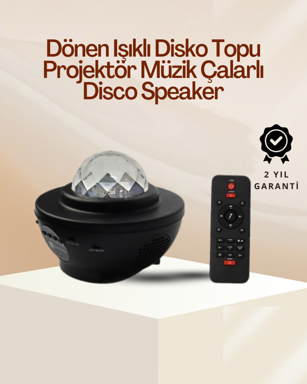 Yıldız & Okyanus Dalga Projektörü – Bluetooth / USB Hoparlörlü - Image 1