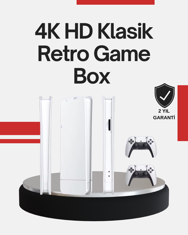 2 Kollu Kablosuz 4K TV Uyumlu Klasik Oyun Konsolu - Image 1