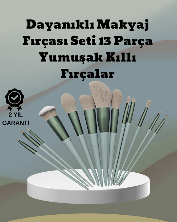 umuşak Kıllı Estetik Tasarımlı 13'lü Makyaj Fırçası Seti Günlük ve Profesyonel Kullanım - Image 1