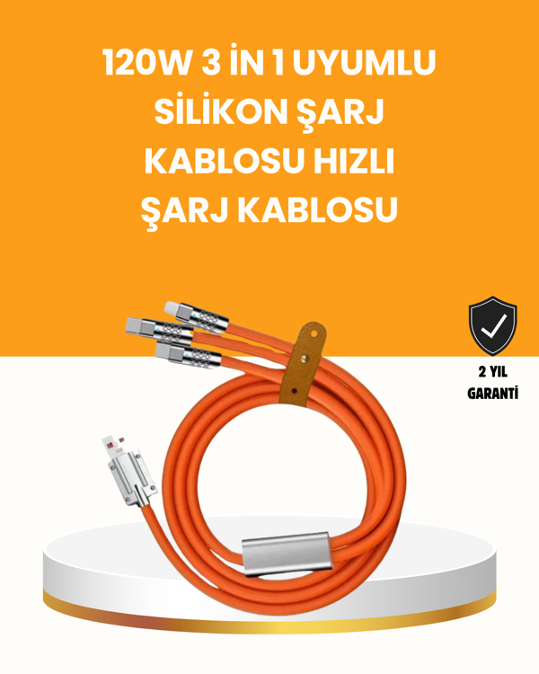 Çoklu Cihaz Dostu 120 W Hızlı Şarj Kablosu – Tek Kablo ile Her Cihaz Elinizin Altında - Image 1