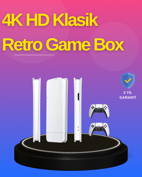 HDMI Çıkışlı Kablosuz 2 Kollu 4K Retro Oyun Kutusu - Image 1