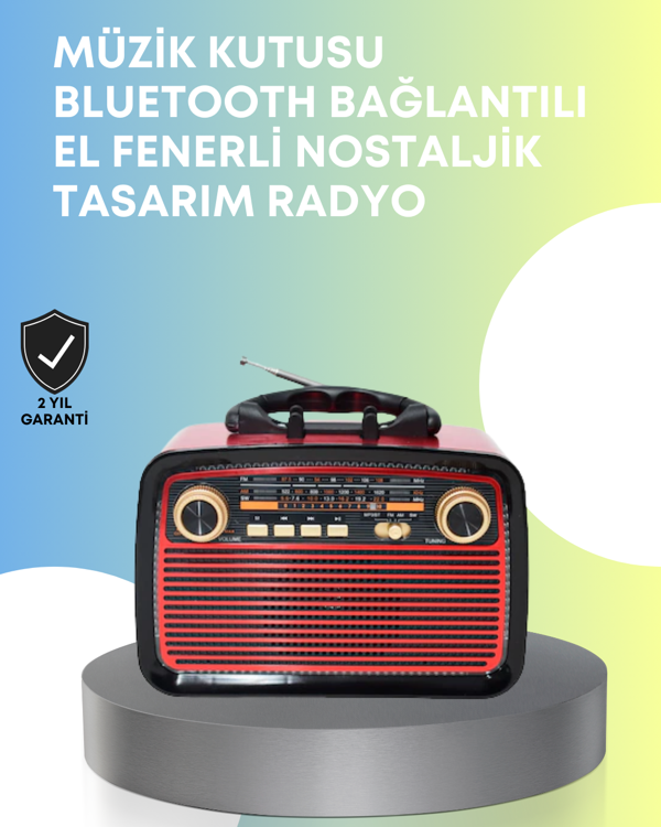 Taşınabilir Bluetooth Hoparlör – Modern Teknoloji ile Nostaljik Radyo Deneyimi, FM/AM Fonksiyonu - Image 1