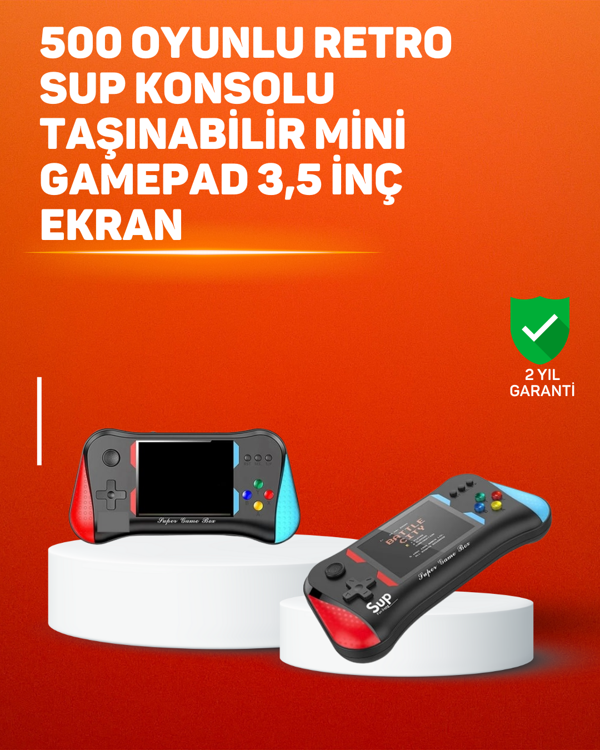 500 Oyunlu El Tipi Taşınabilir Oyun Konsolu – Şarjlı ve TV Bağlantılı Model - Image 1