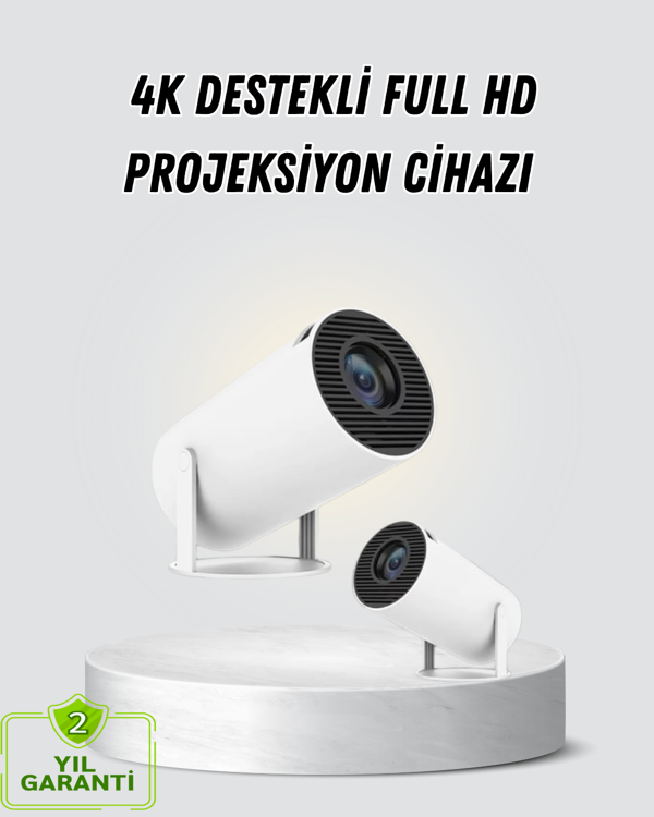 Full HD 4K Destekli Akıllı Projeksiyon – 130 inç Ekran, Uzun Ömürlü Ampul ve Çoklu Giriş - Image 1