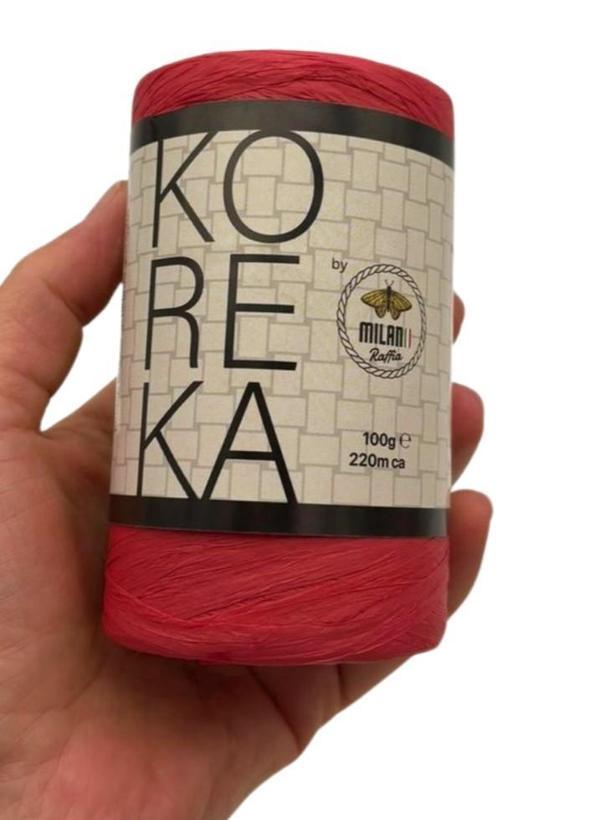 Angel Çanta Aksesuar Koreka Rafya Kırmızı Renk   - Image 1