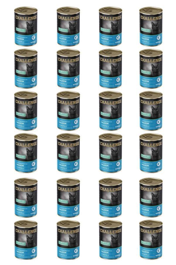 Challenge somonlu kısırlaştırılmış yetişkin kedi konservesi 400 gr x 24 adet - Image 1