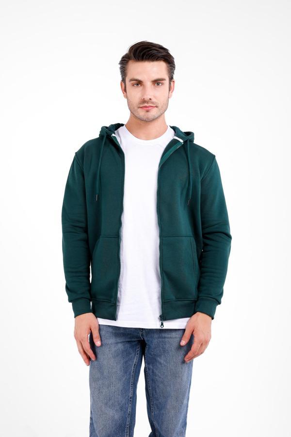 NİX 3 İplik Şardonlu Fermuarlı Kapüşonlu Sweat - Mint - Image 1